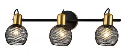 Спот 22750/3 BK+BRASS черный+латунь 3x40W E14 h130, 24